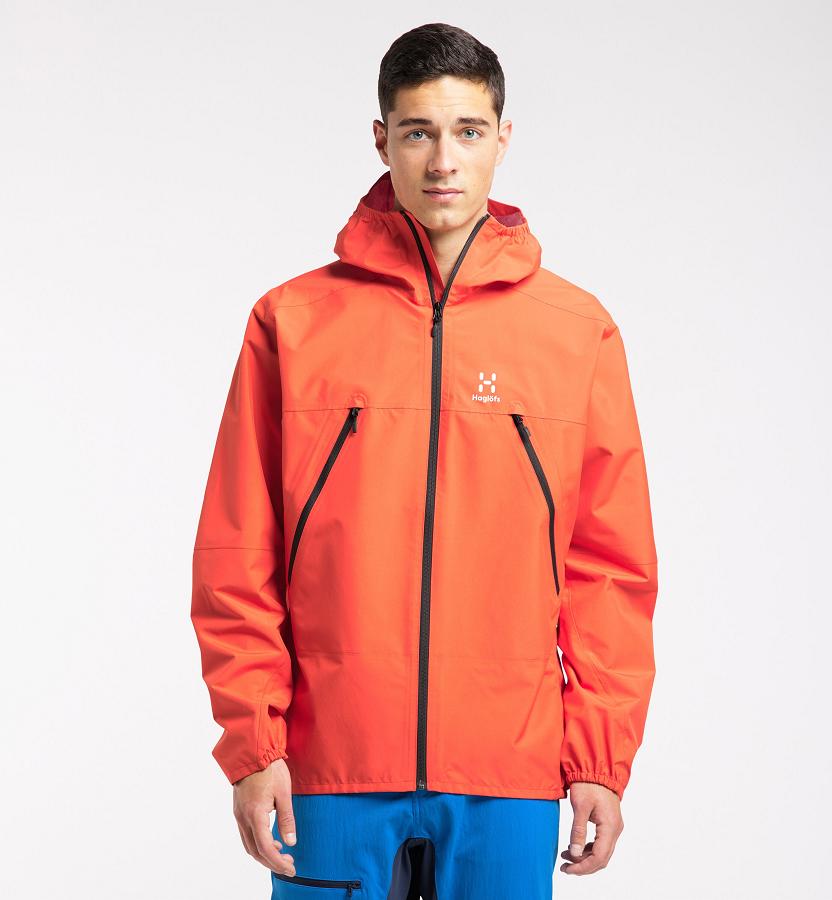 Haglöfs Mens Spira Waterproof Jacket Red New Zealand 26704JIUO